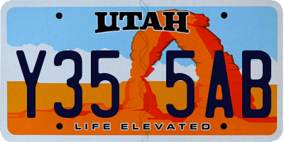 UT license plate Y355AB