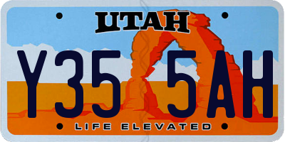 UT license plate Y355AH