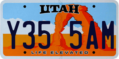 UT license plate Y355AM