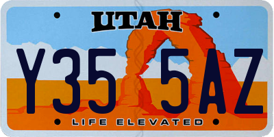 UT license plate Y355AZ