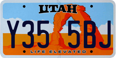 UT license plate Y355BJ