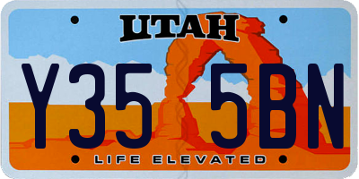 UT license plate Y355BN