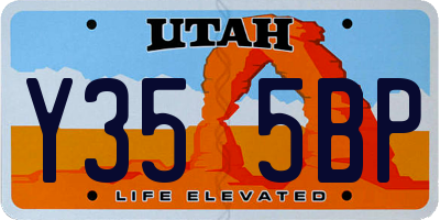 UT license plate Y355BP