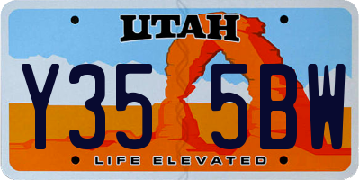 UT license plate Y355BW