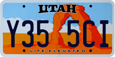 UT license plate Y355CI