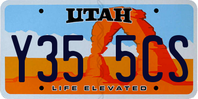 UT license plate Y355CS