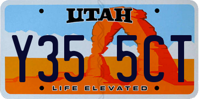 UT license plate Y355CT