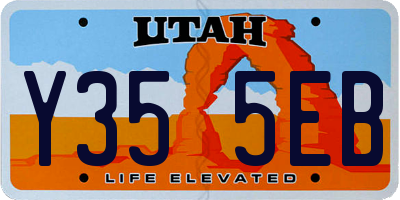 UT license plate Y355EB
