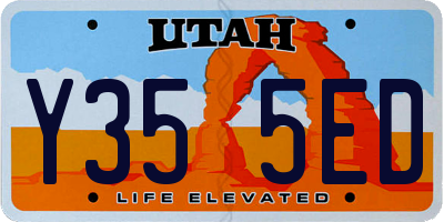 UT license plate Y355ED