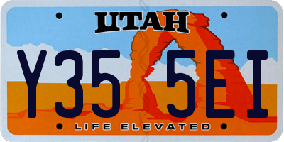 UT license plate Y355EI