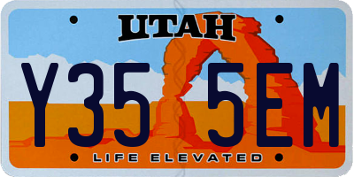 UT license plate Y355EM