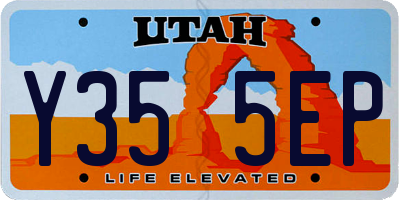 UT license plate Y355EP