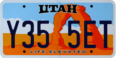 UT license plate Y355ET