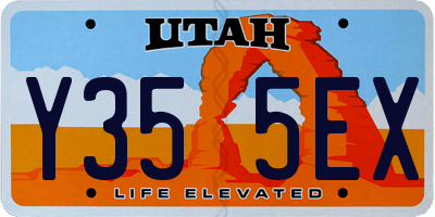 UT license plate Y355EX