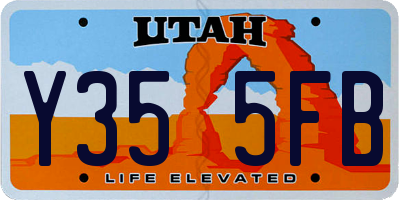 UT license plate Y355FB