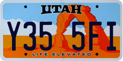 UT license plate Y355FI