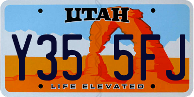 UT license plate Y355FJ