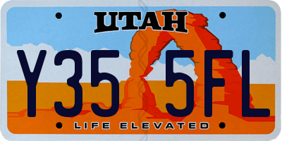UT license plate Y355FL