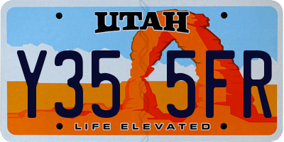 UT license plate Y355FR
