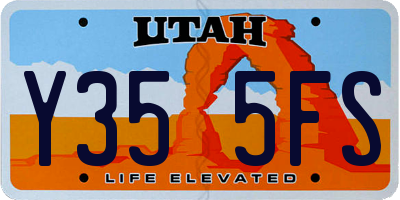 UT license plate Y355FS