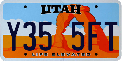 UT license plate Y355FT