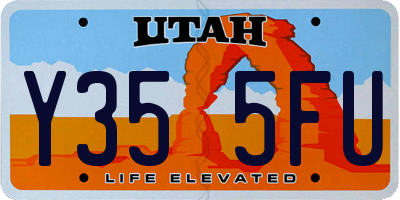 UT license plate Y355FU
