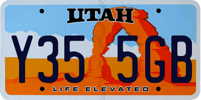 UT license plate Y355GB