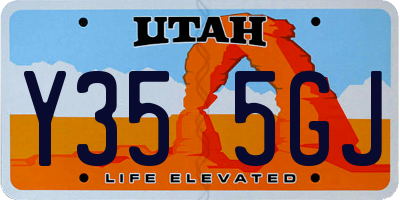UT license plate Y355GJ