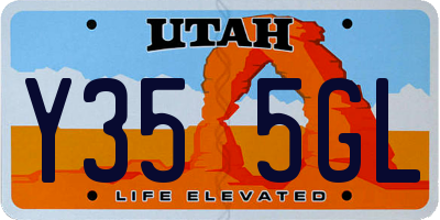 UT license plate Y355GL