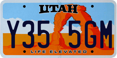 UT license plate Y355GM