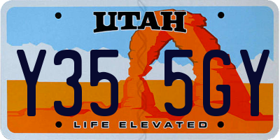 UT license plate Y355GY