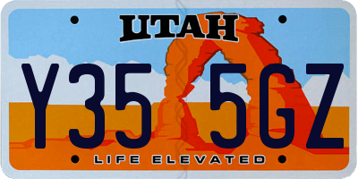 UT license plate Y355GZ