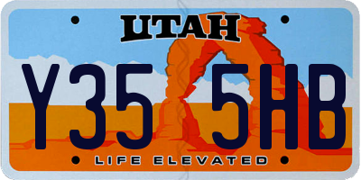 UT license plate Y355HB