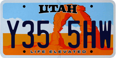 UT license plate Y355HW