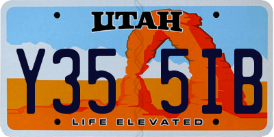 UT license plate Y355IB
