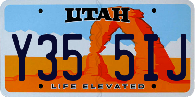UT license plate Y355IJ