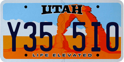 UT license plate Y355IO