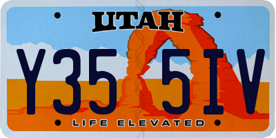 UT license plate Y355IV