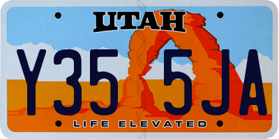 UT license plate Y355JA