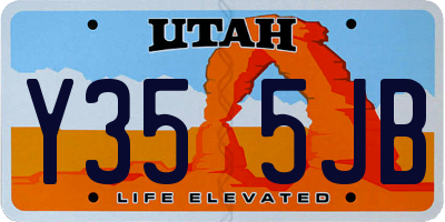 UT license plate Y355JB