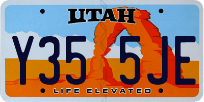 UT license plate Y355JE