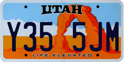 UT license plate Y355JM