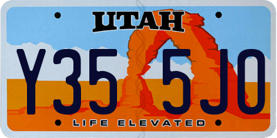 UT license plate Y355JO