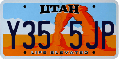 UT license plate Y355JP