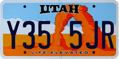 UT license plate Y355JR