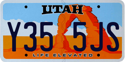 UT license plate Y355JS