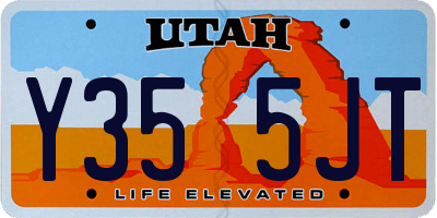 UT license plate Y355JT