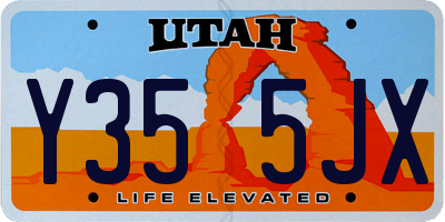 UT license plate Y355JX