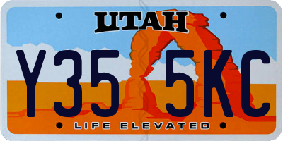 UT license plate Y355KC
