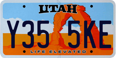 UT license plate Y355KE